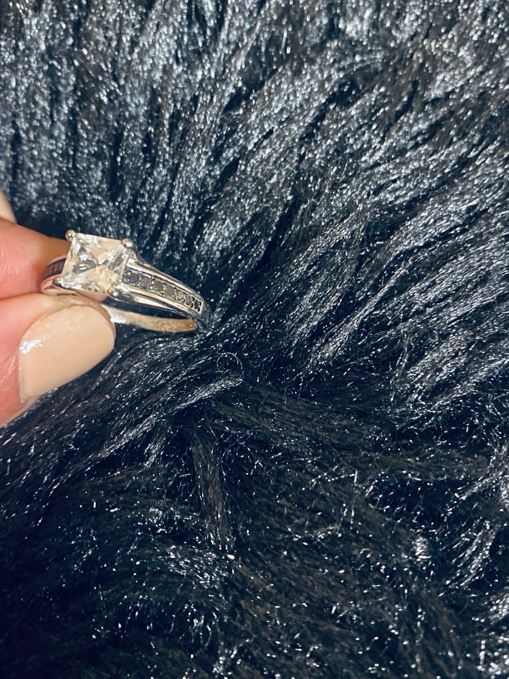 Sparkling Sterling silver engagement cocktail ring.